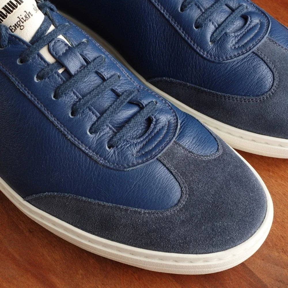 Church's Sneakers Mens SZ UK 10 US 11 Blue Boland 2 Deerskin Leather Modern Shoe